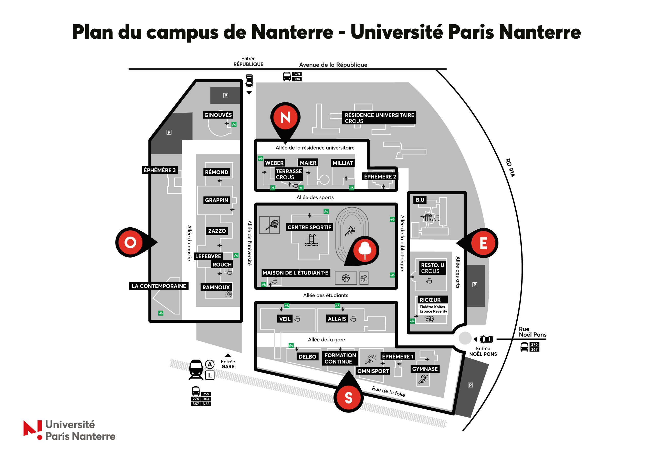 Plan du campus - Université Paris Nanterre - Portail institutionnel